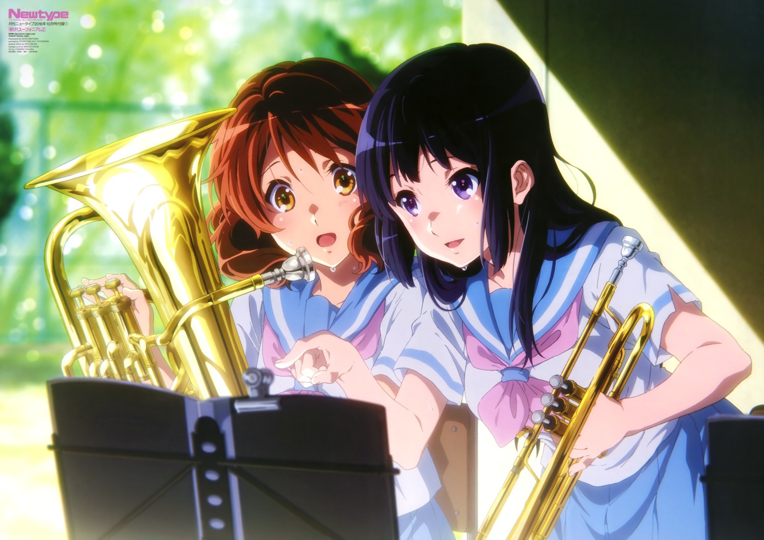 hibike!_euphonium, hikiyama_kayo, kousaka_reina, oumae_kumiko, seifuku