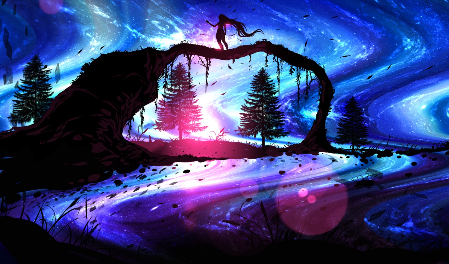 landscape, ryky, silhouette