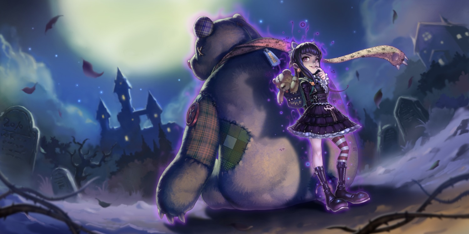 annie_hastur, dress, league_of_legends, lolita_fashion, tagme, thighhighs, tibbers