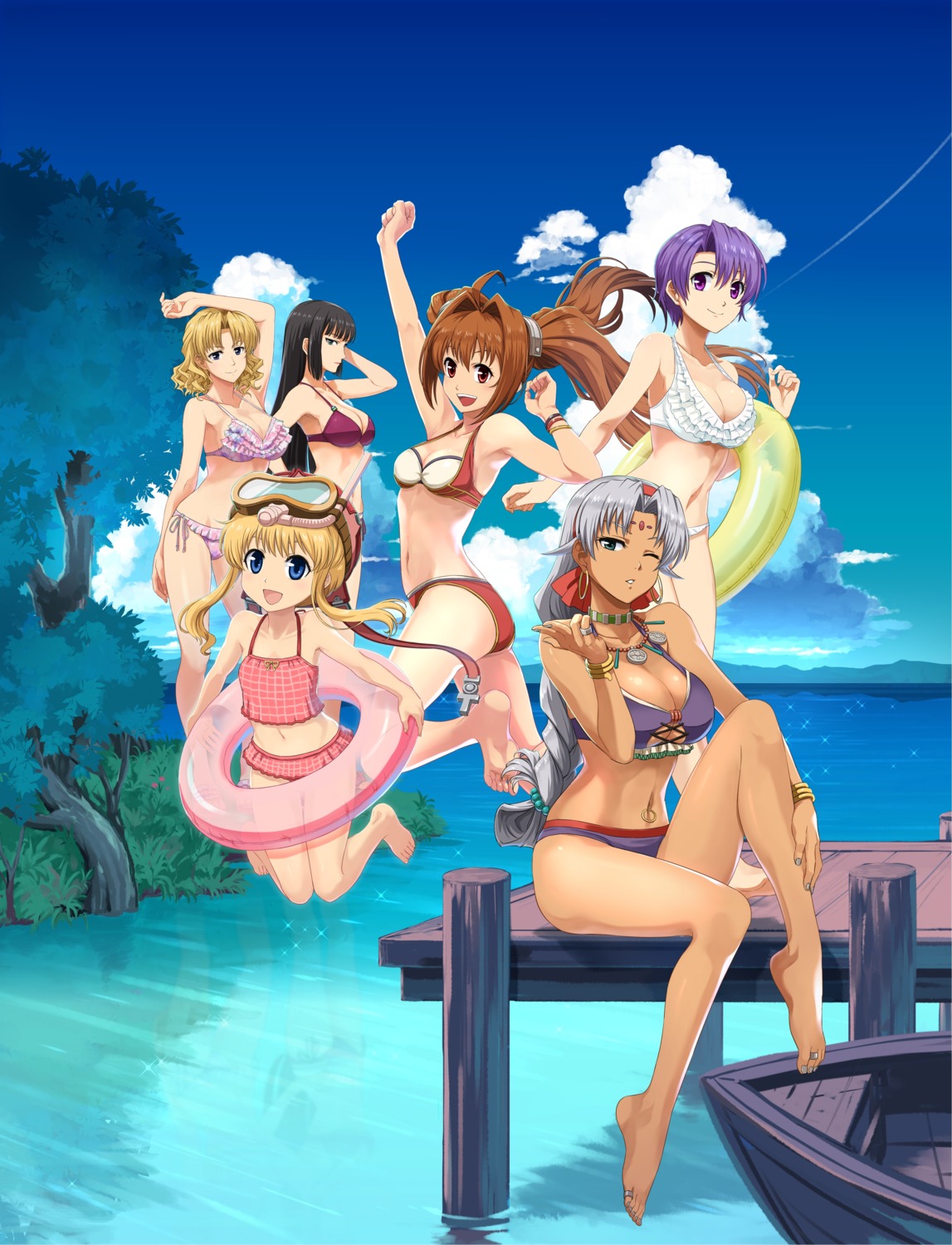 bikini, cleavage, eiyuu_densetsu, eiyuu_densetsu:_sora_no_kiseki, estelle_bright, falcom, klose_rinz, scherazard_harvey, swimsuits, tagme, tita_russell