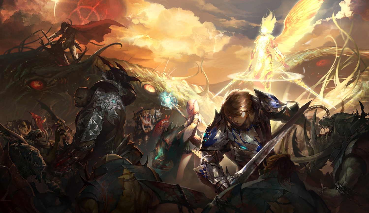 armor, dress, lineage_2, monster, sword, tagme, weapon, wings