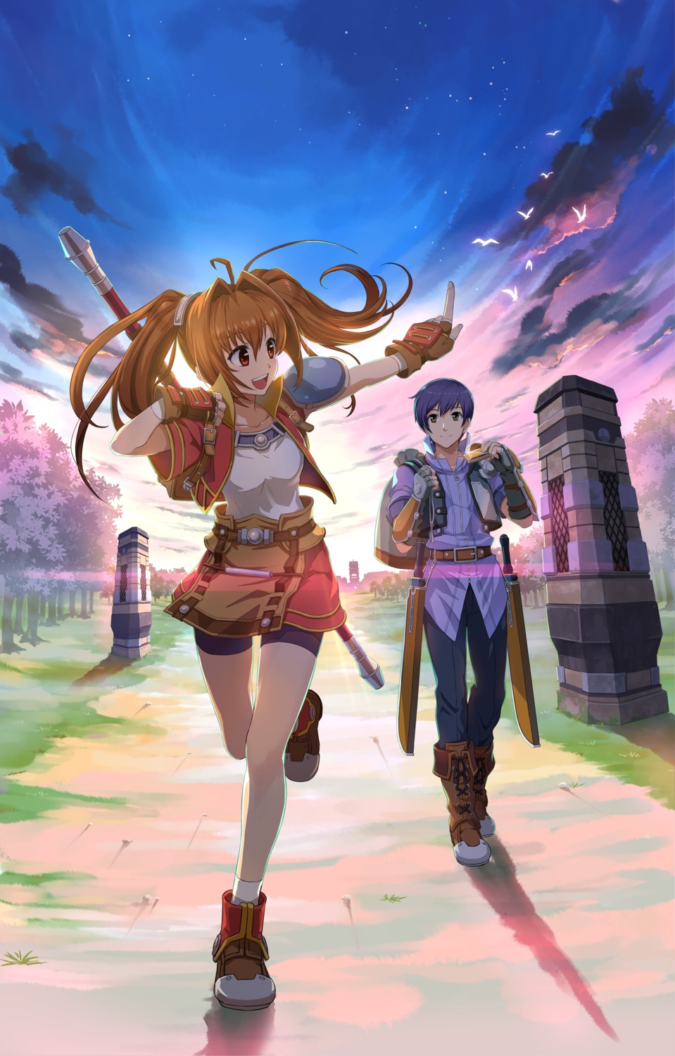 armor, bike_shorts, digital_version, eiyuu_densetsu, eiyuu_densetsu:_sora_no_kiseki, estelle_bright, falcom, joshua_bright
