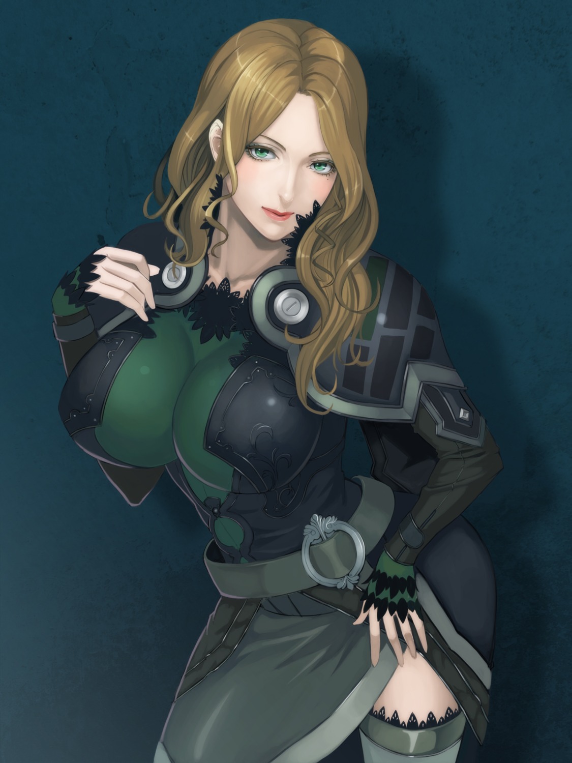 bodysuit, border_break, damegane, thighhighs