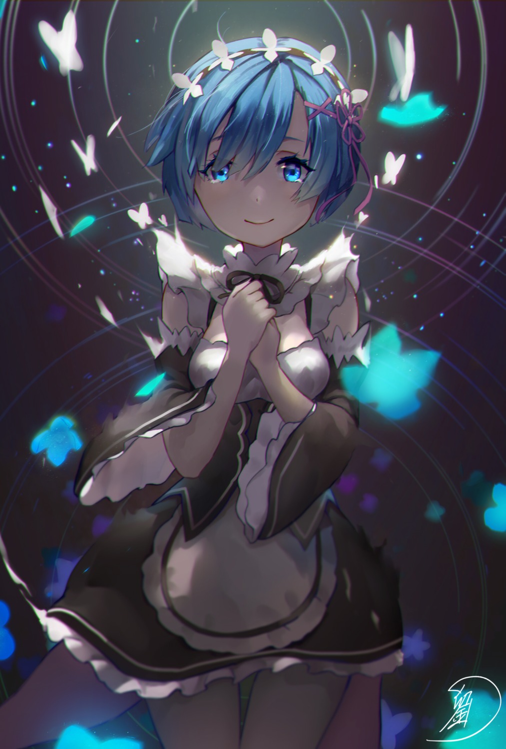 fukafusa, maid, re:zero_kara_hajimeru_isekai_seikatsu, rem_(re_zero)