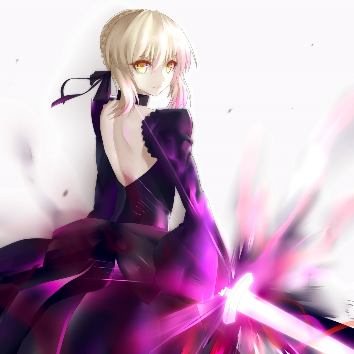 artoria_pendragon_(fate), artoria_pendragon_alter_(fate), dress, fate/grand_order, minarai_tenna, sword
