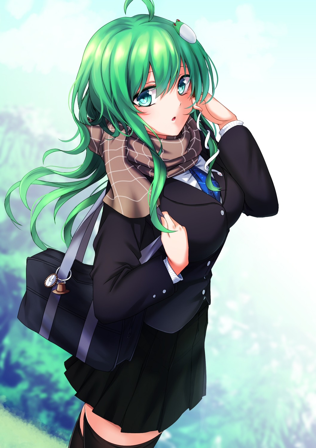 kochiya_sanae, koissa, seifuku, thighhighs, touhou