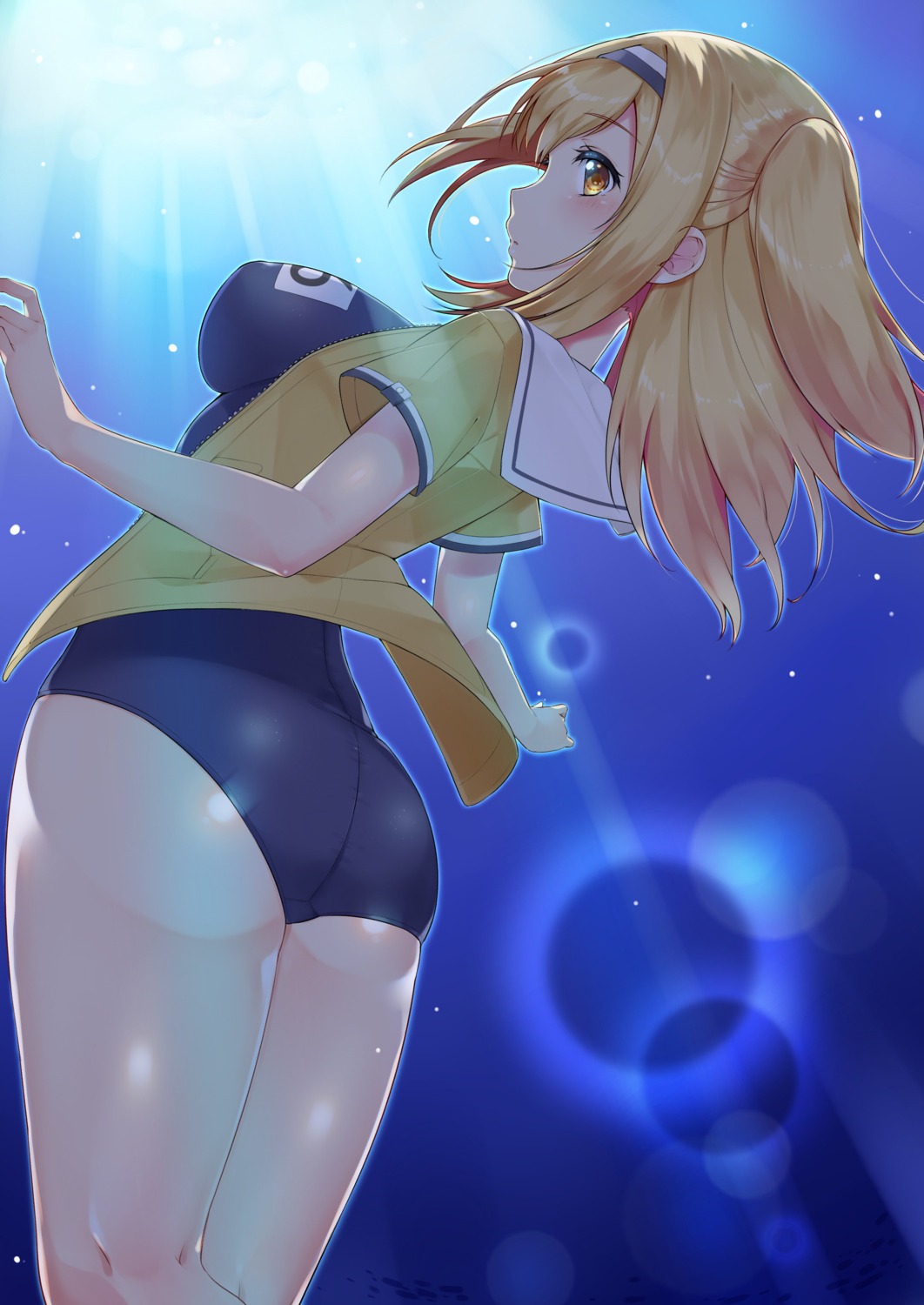 ass, i-26_(kancolle), kantai_collection, nezumi_doshi, school_swimsuit, seifuku, swimsuits