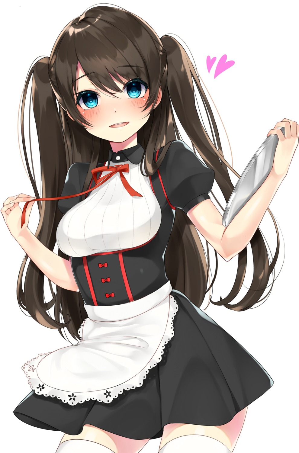 nezumi_doshi, thighhighs, waitress