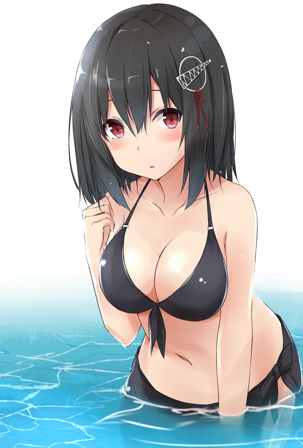 bikini, cleavage, haguro_(kancolle), kantai_collection, saku_(kudrove), swimsuits, wet