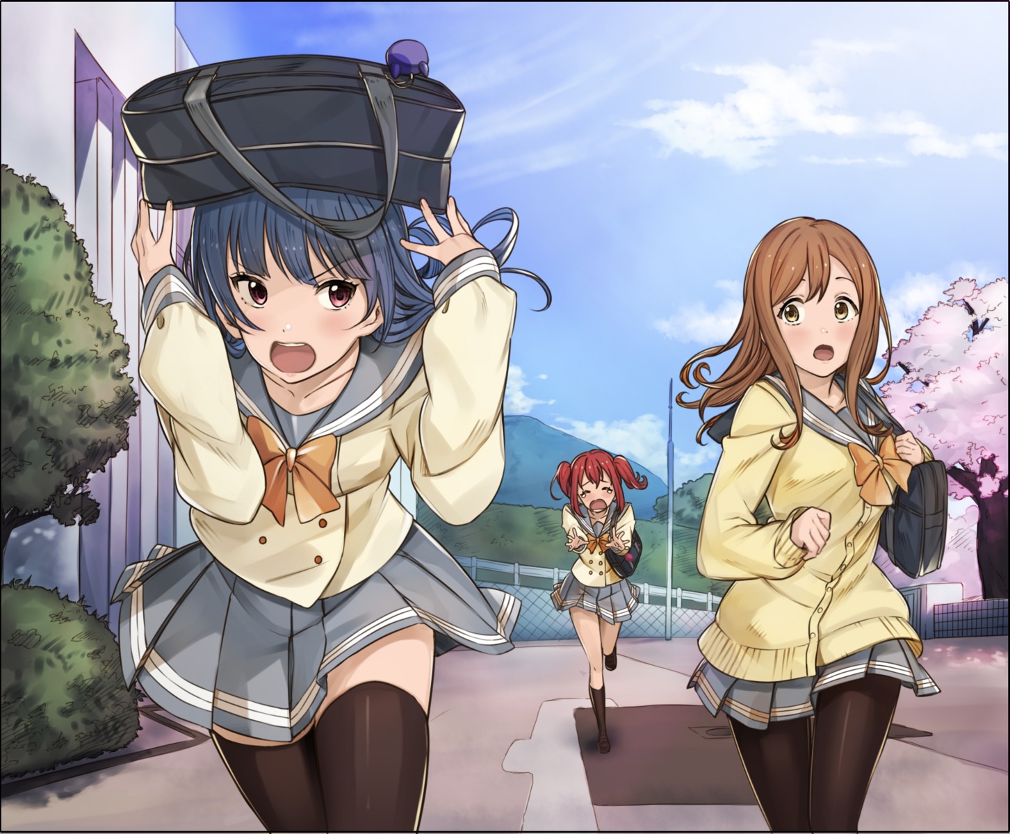 keita_(kta0), kunikida_hanamaru, kurosawa_ruby, love_live!_(series), love_live!_sunshine!!, pantyhose, seifuku, sweater