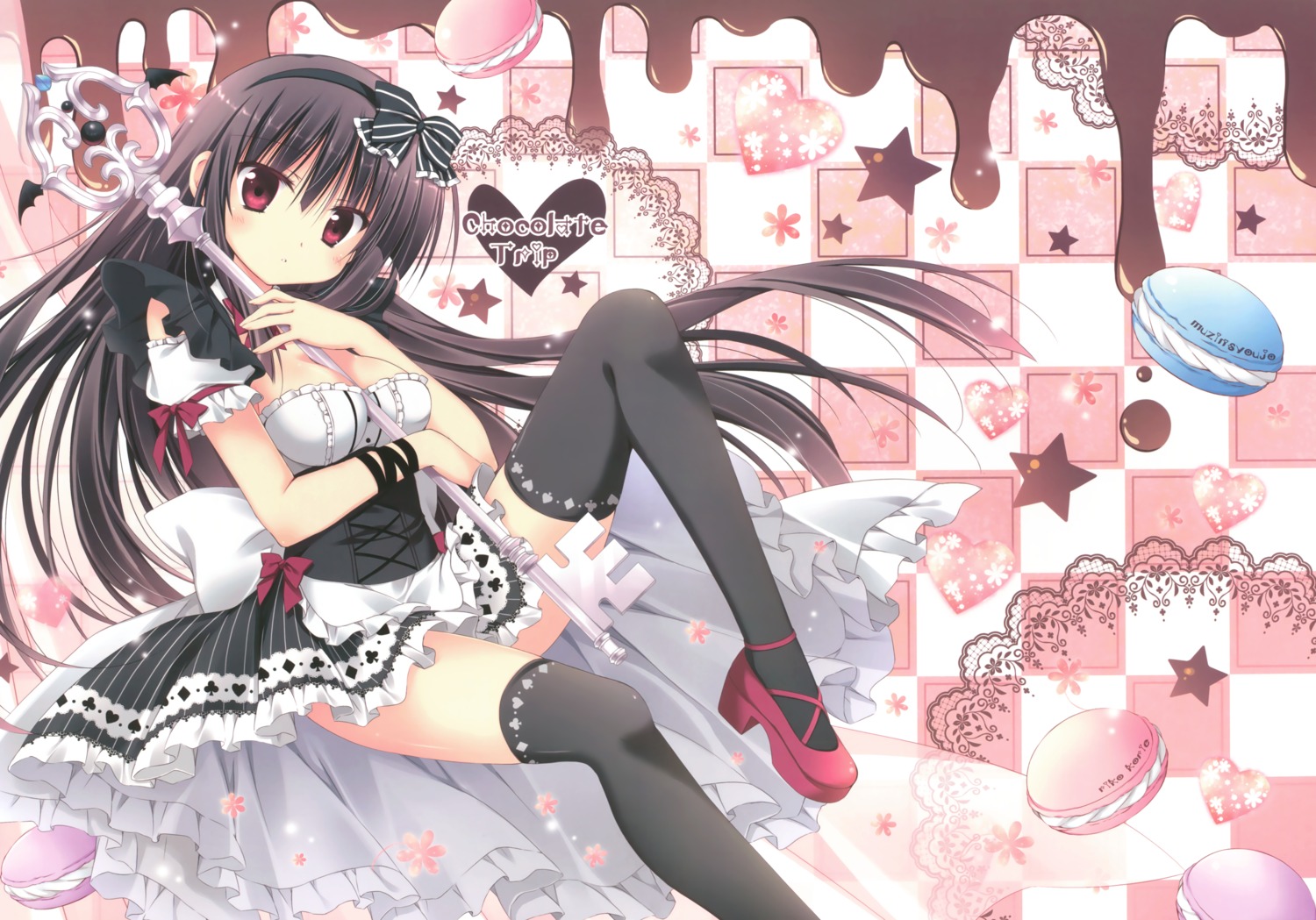 cleavage, heels, korie_riko, maid, mujin_shoujo, thighhighs, yami_alice