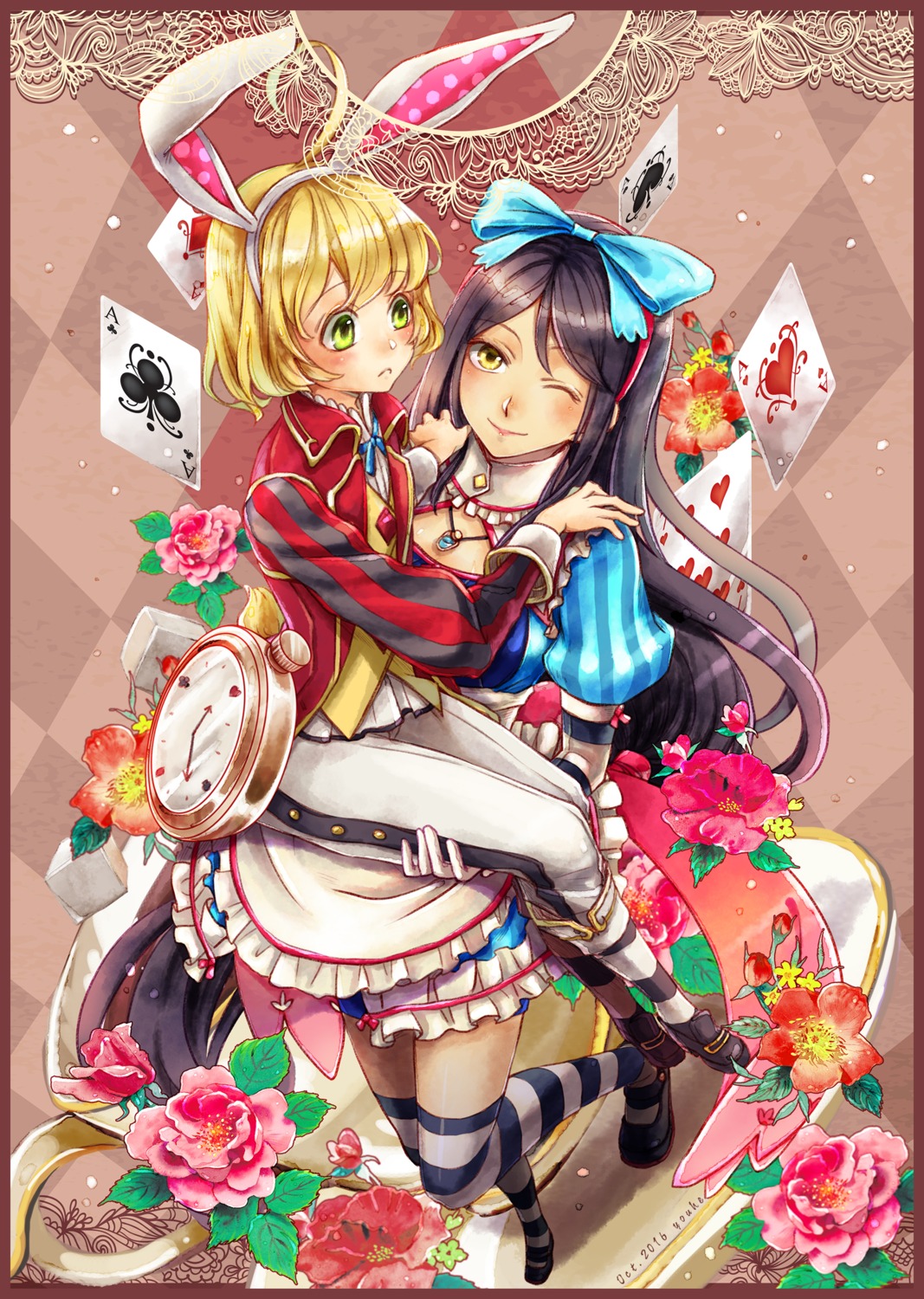 alice_in_wonderland, animal_ears, bunny_ears, cosplay, dress_shirt, laphicet, matatsuru, tales_of, tales_of_berseria, thighhighs, velvet_crowe