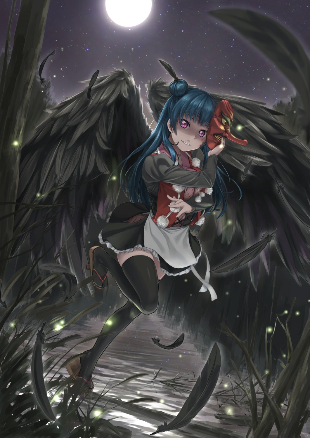 hex_(tanhexun), love_live!_(series), love_live!_sunshine!!, thighhighs, tsushima_yoshiko, wings