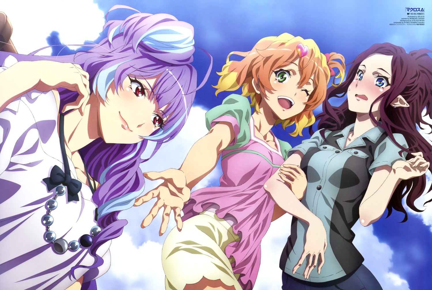freyja_wion, macross_delta, mikumo_guynemer, mirage_farina_jenius, pointy_ears, selece