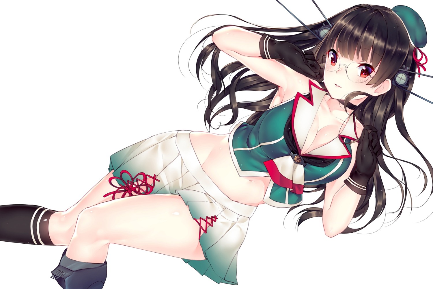 choukai_(kancolle), cleavage, jun_project, kantai_collection, megane