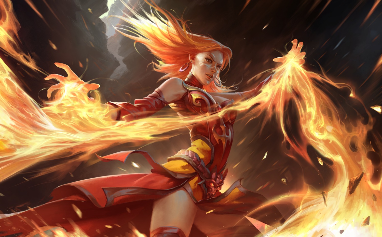 cleavage, defense_of_the_ancients, dress, tagme, tattoo, thighhighs