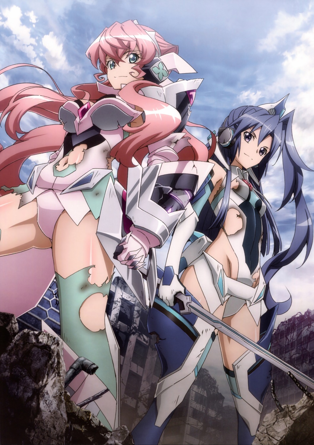 bodysuit, hanyuu_(artist), kazanari_tsubasa, maria_cadenzavuna_eve, senki_zesshou_symphogear, senki_zesshou_symphogear_gx, sword, tagme