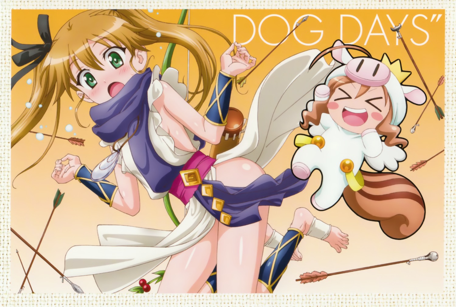 chibi, dog_days, dress, kuberu_e_pastillage, no_bra, rebecca_anderson, weapon