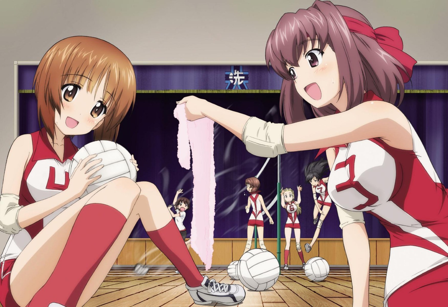 girls_und_panzer, gym_uniform, isobe_noriko, isuzu_hana, kawanishi_shinobu, kondou_taeko, nishizumi_miho, sasaki_akebi