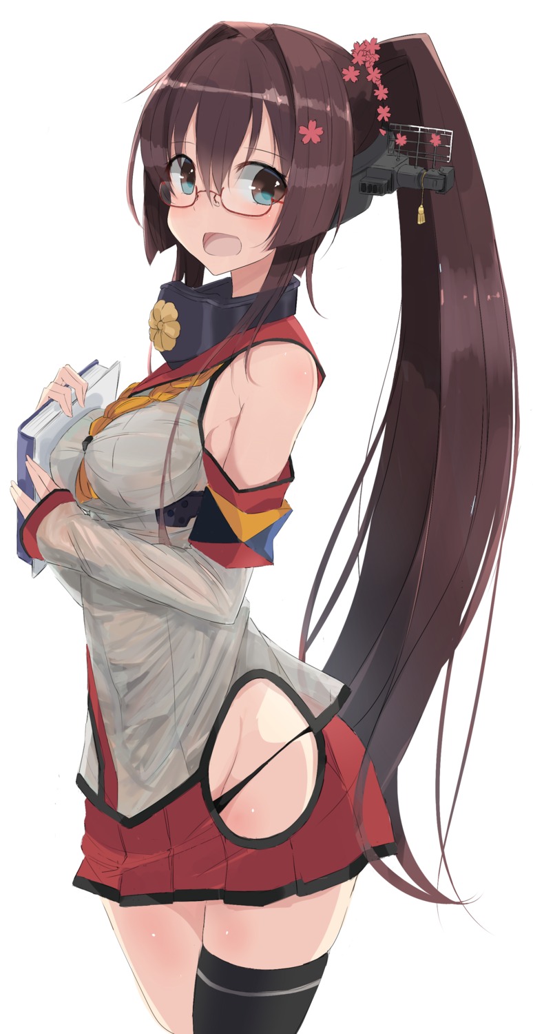 kantai_collection, megane, nao_(qqqbb), pantsu, see_through, thighhighs, yamato_(kancolle)