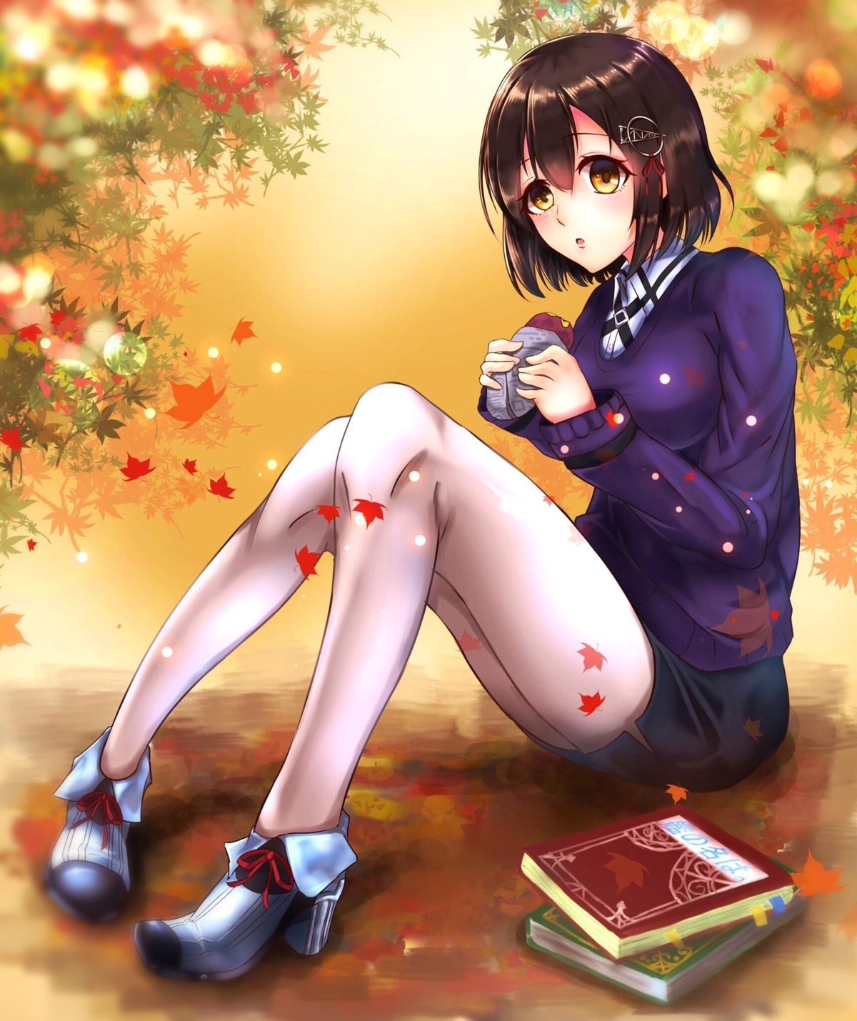 haguro_(kancolle), heels, kantai_collection, kazu_oekaki, pantyhose, sweater, uniform