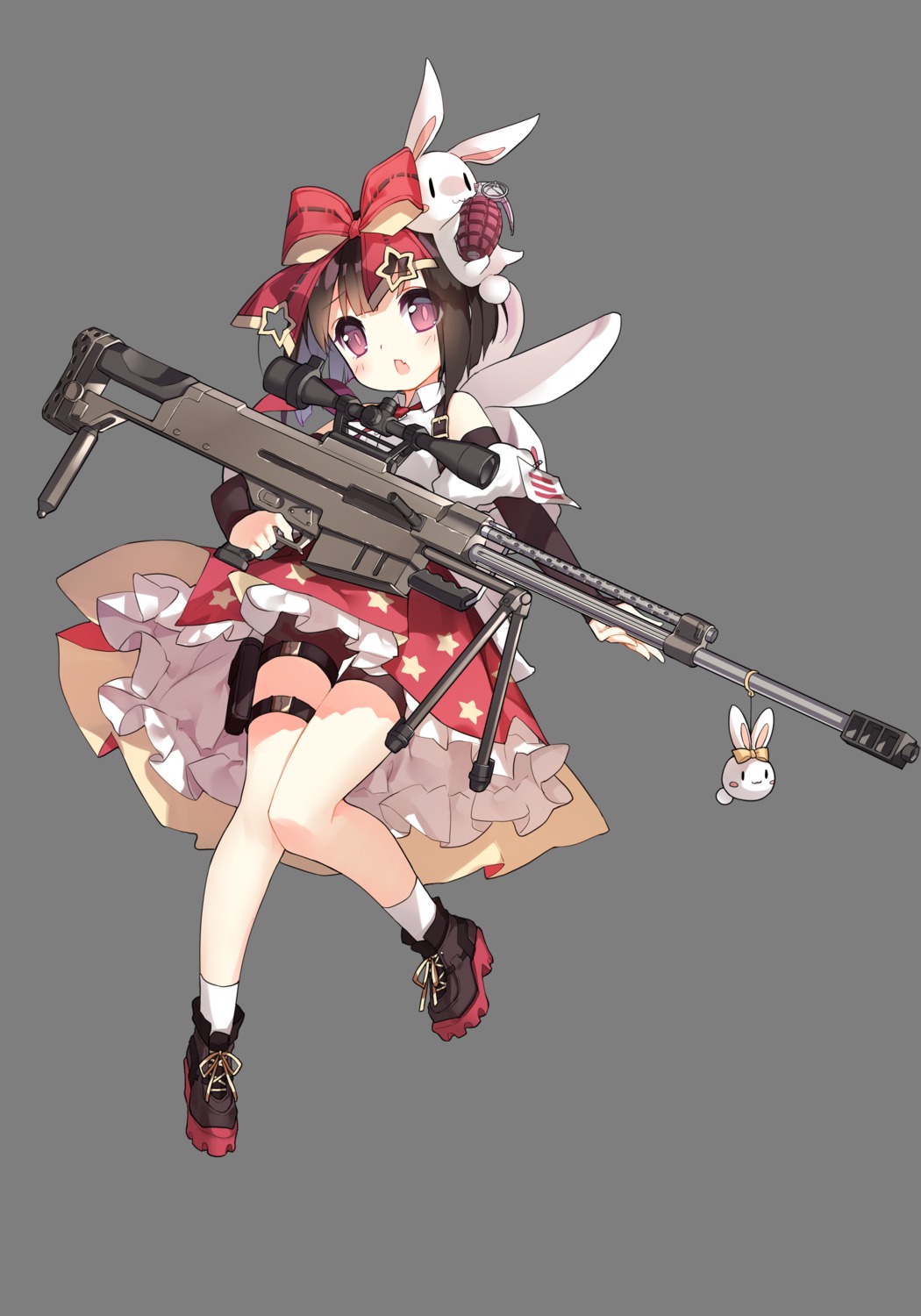 bike_shorts, dress, girls_frontline, gun, m99_(girls_frontline), saru, transparent_png