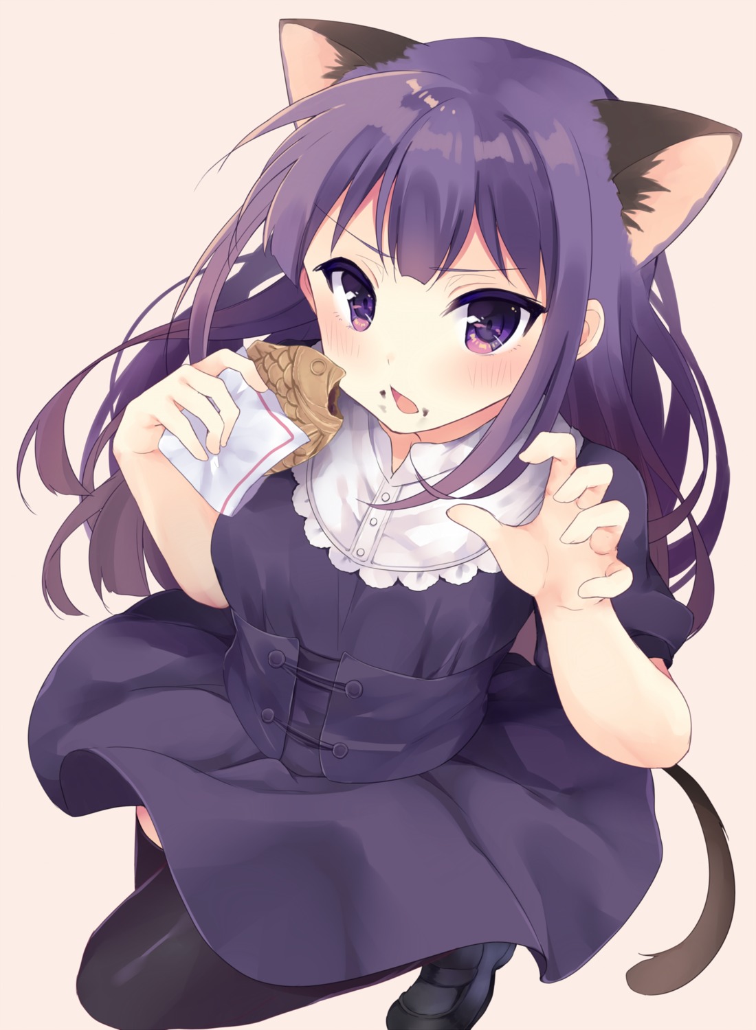 animal_ears, dress, momoirone, nekomimi, tail, thighhighs, working!!, yamada_aoi