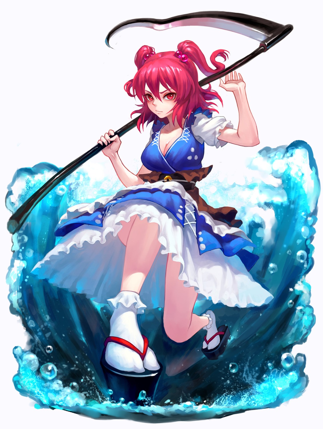 cleavage, onozuka_komachi, touhou, weapon, zengxianxin