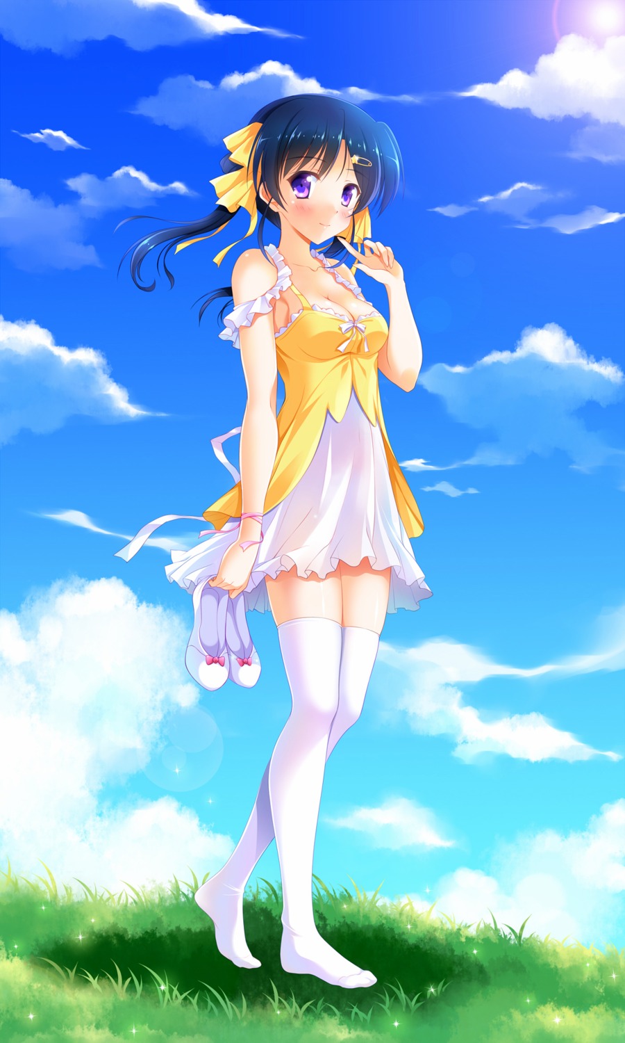 cleavage, dress, see_through, thighhighs, yagami-all_hail_nanao