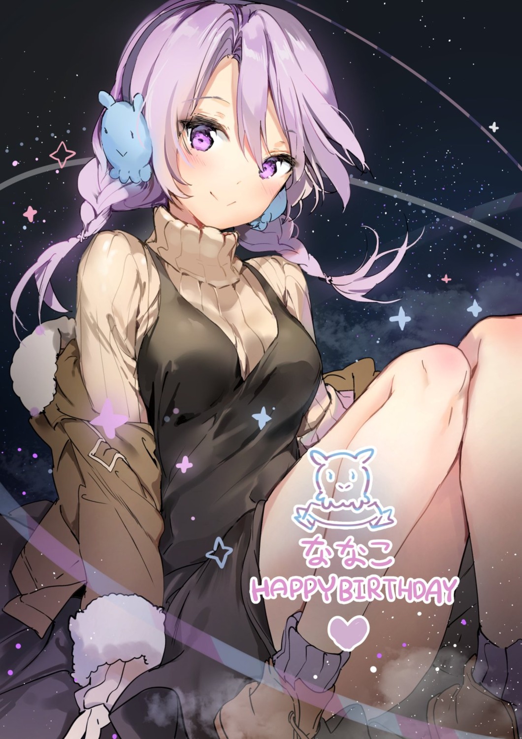 anmi, dress, houkago_no_pleiades, nanako_(houkago_no_pleiades), sweater