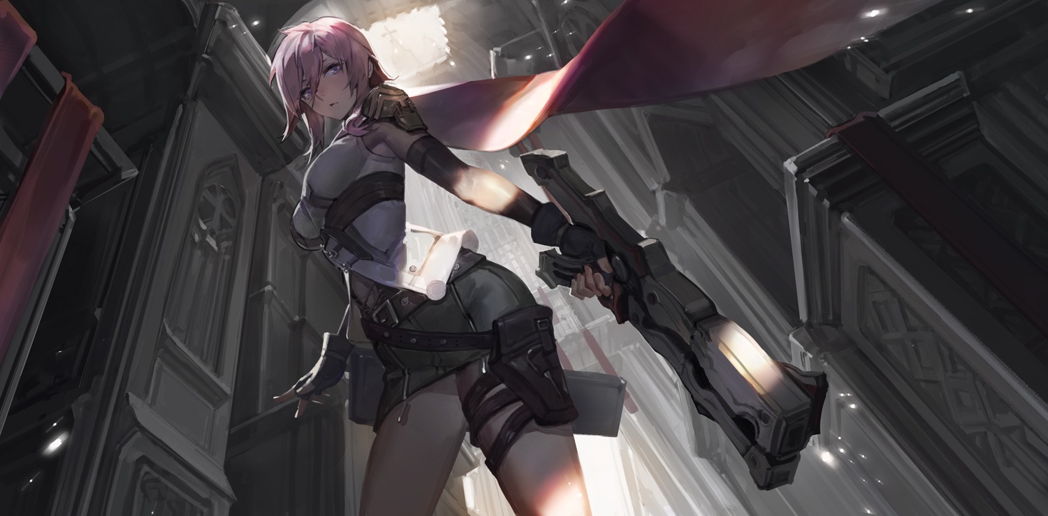 final_fantasy, final_fantasy_xiii, gun, kishiyo, lightning