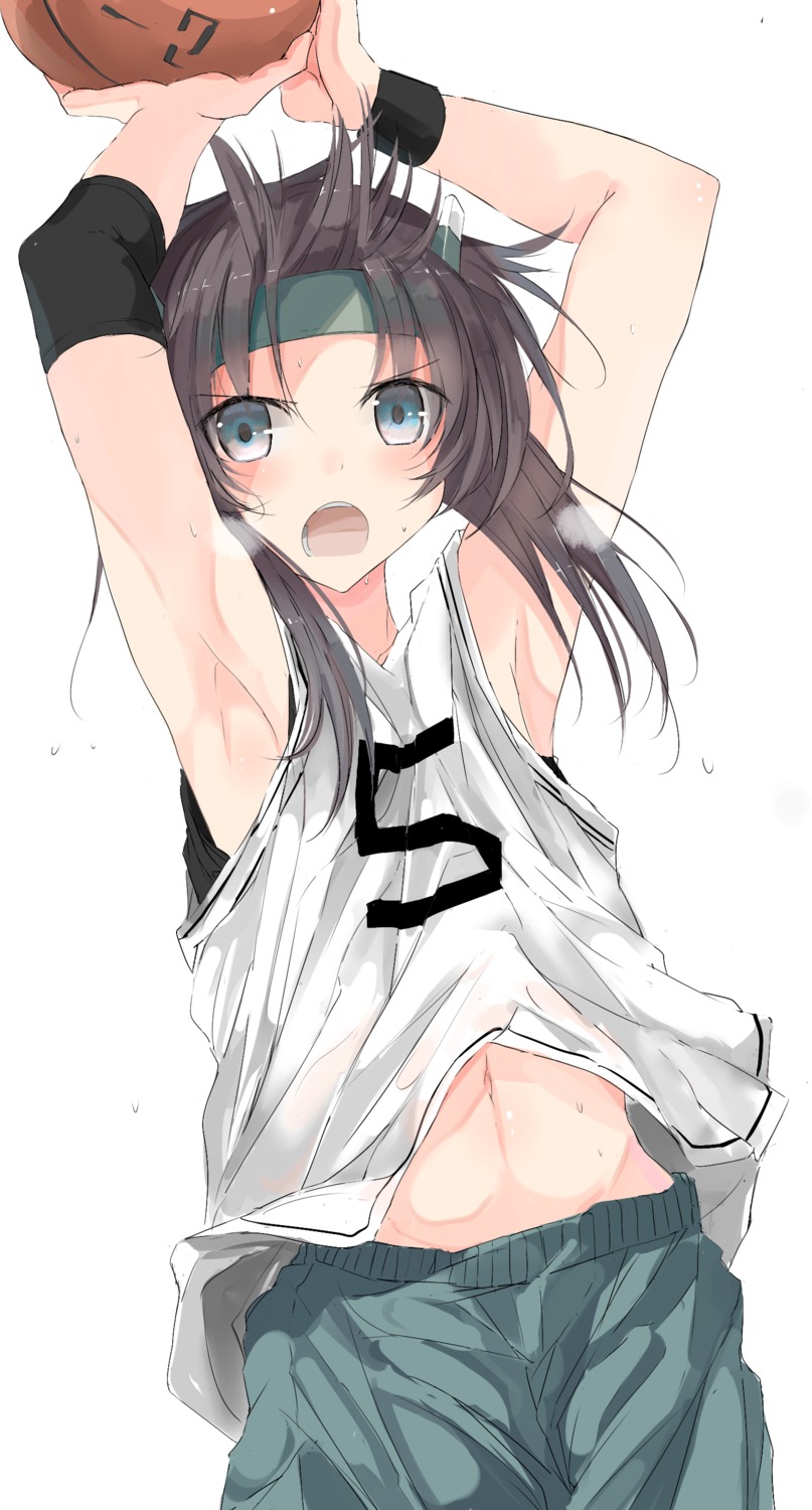 basketball, gym_uniform, kantai_collection, nao_(qqqbb), see_through, taihou_(kancolle), wet_clothes