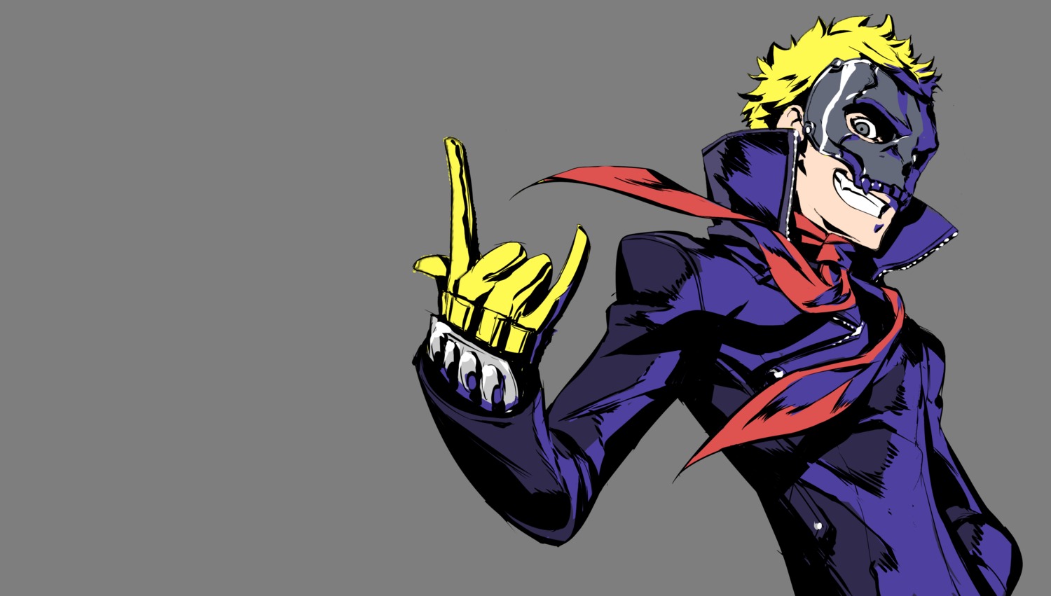 digital_version, male, persona_5, sakamoto_ryuuji, soejima_shigenori, transparent_png
