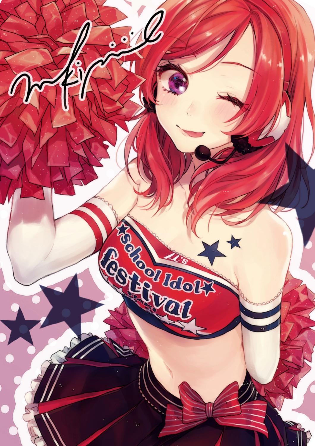 autographed, cheerleader, love_live!, love_live!_(series), nishikino_maki, sudach_koppe