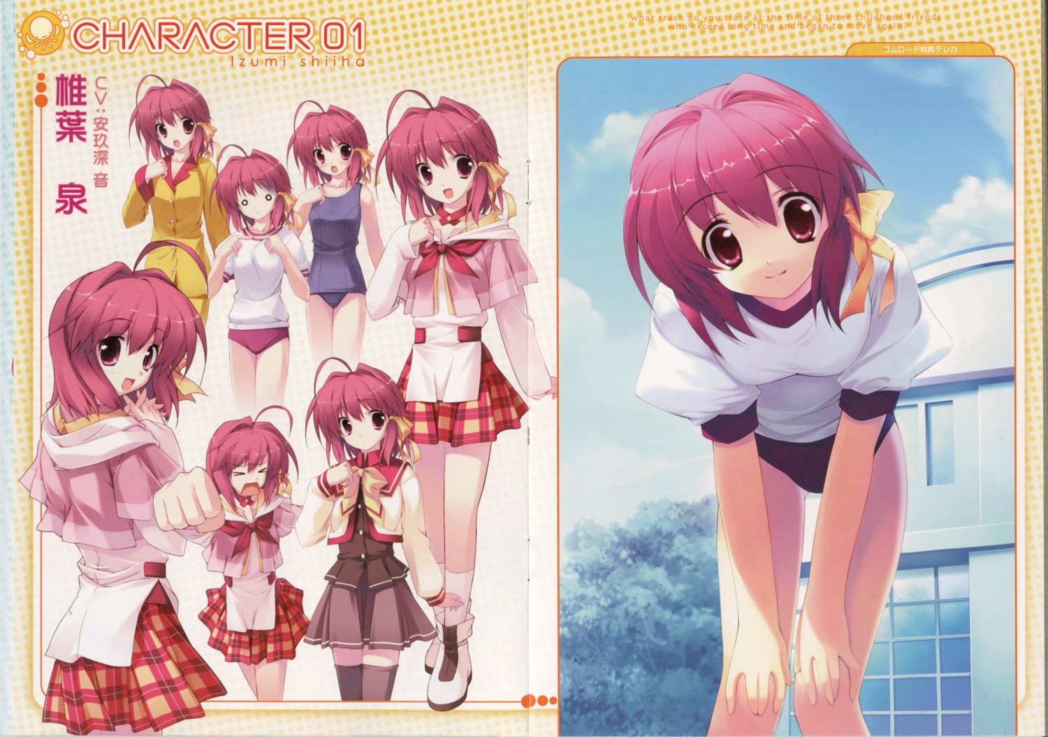 colorful_aquarium, crease, eufonie, gym_uniform, kiba_satoshi, profile_page, school_swimsuit, shiiha_izumi