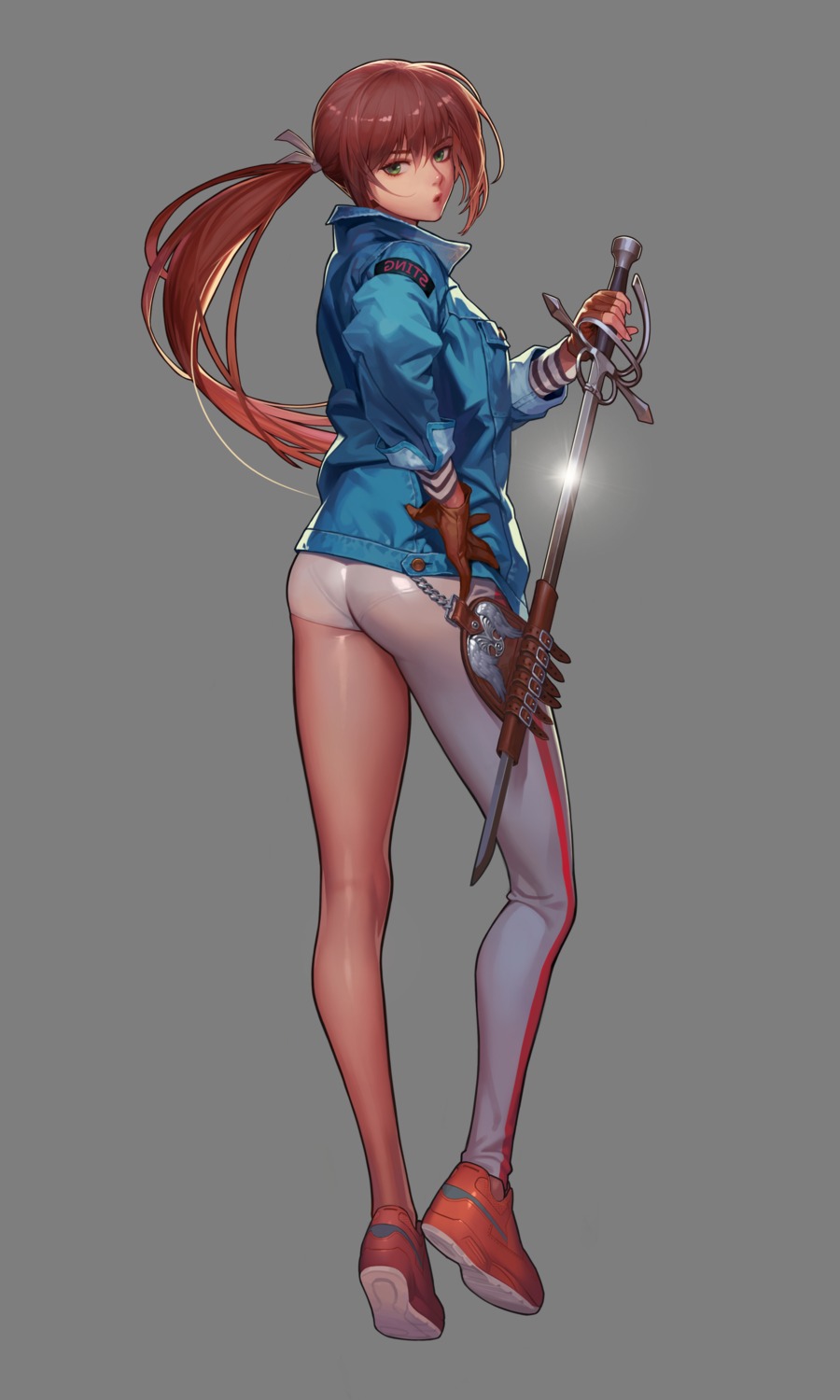 ass, black_survival, fiora_pellerin, one_touch, pantsu, see_through, sword, transparent_png