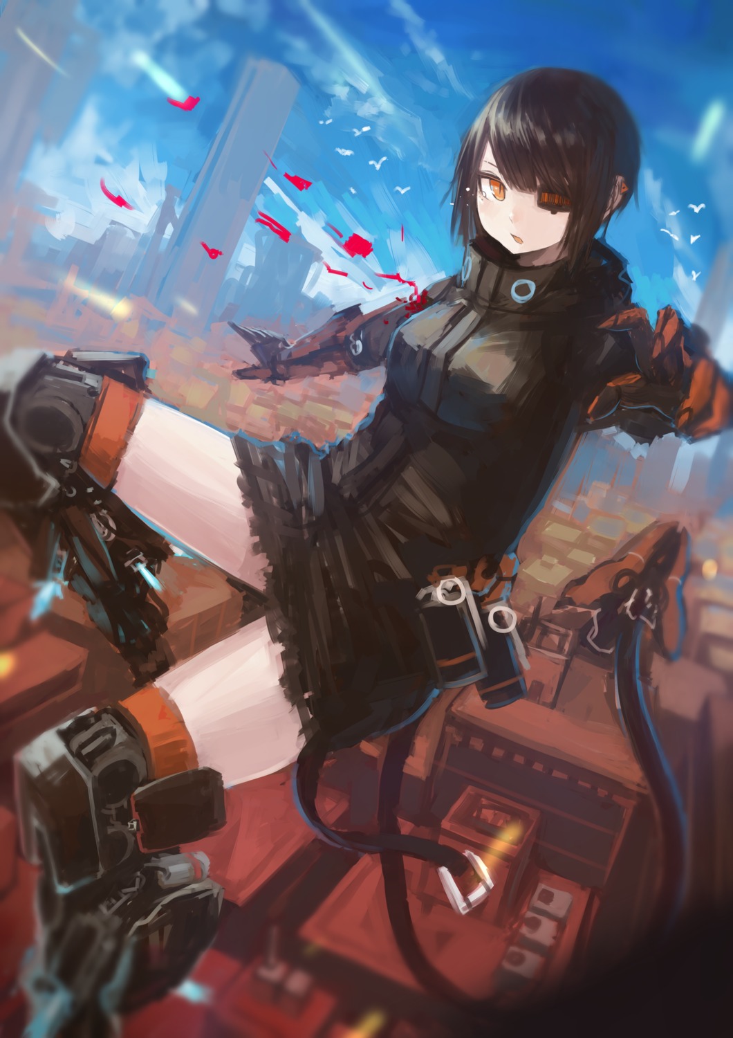 mecha_musume, mihato_senba, thighhighs