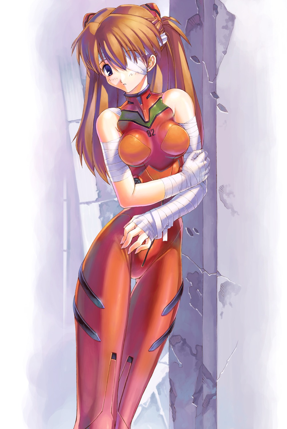 bandages, bodysuit, neon_genesis_evangelion, souryuu_asuka_langley, uchiu_kazuma