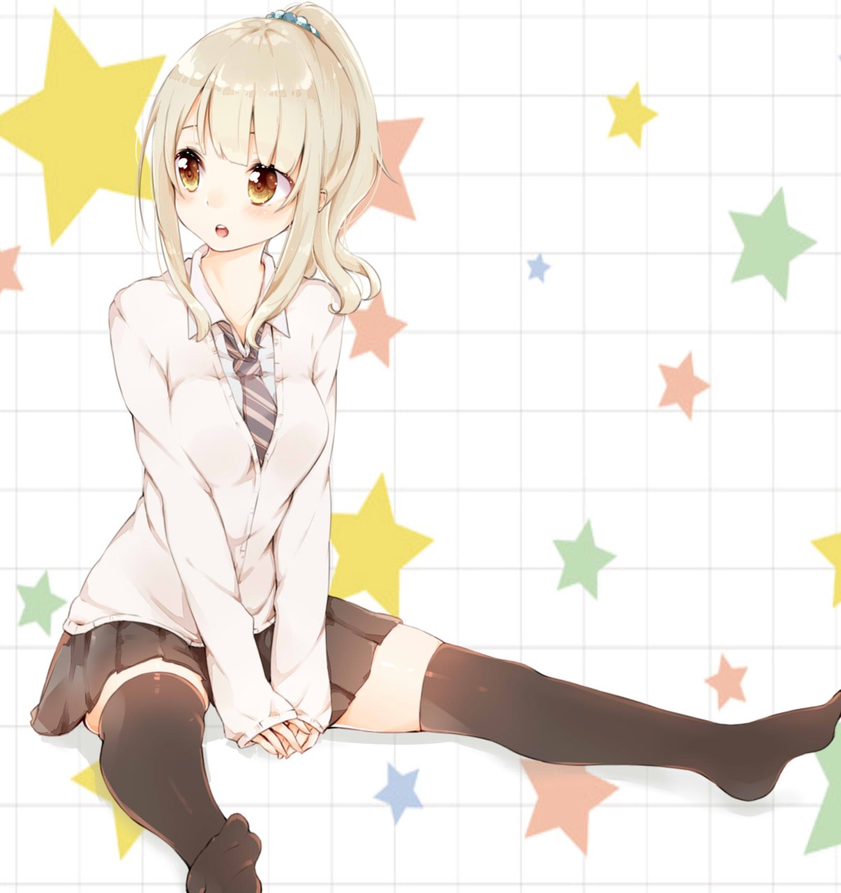 azuki_(krps-hano), seifuku, sweater, thighhighs