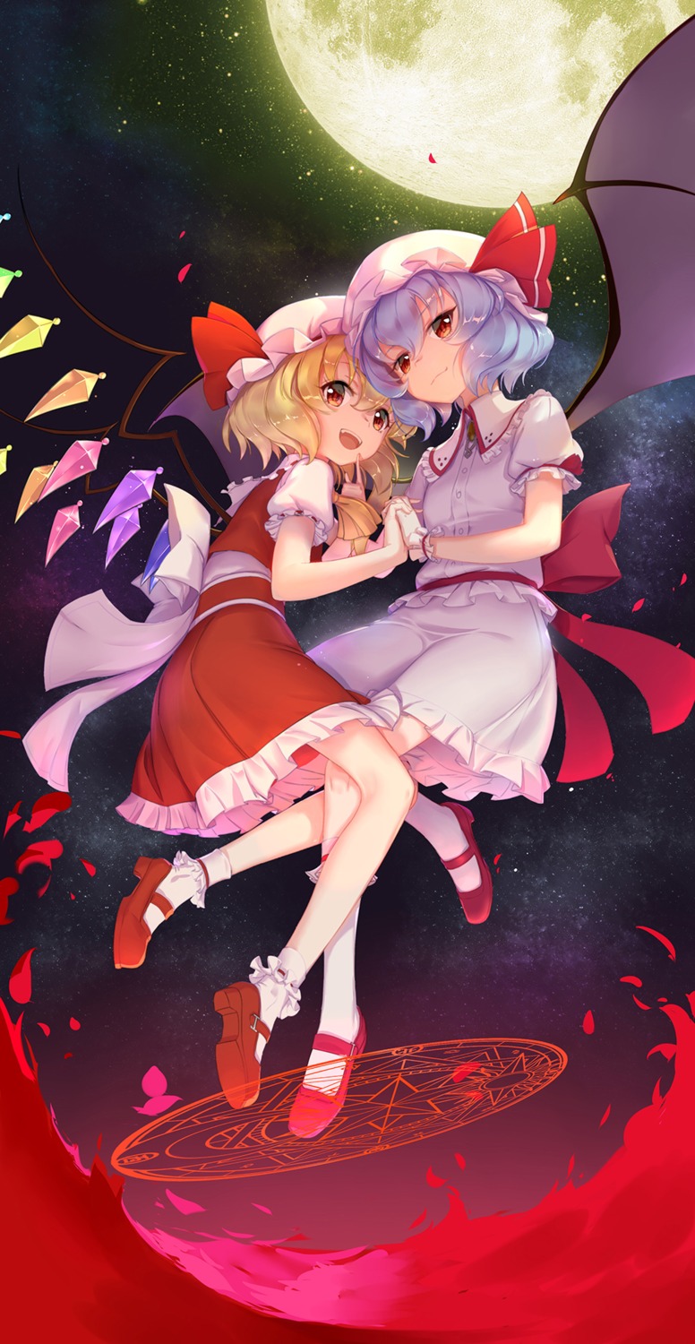 flandre_scarlet, remilia_scarlet, touhou, wings, wu