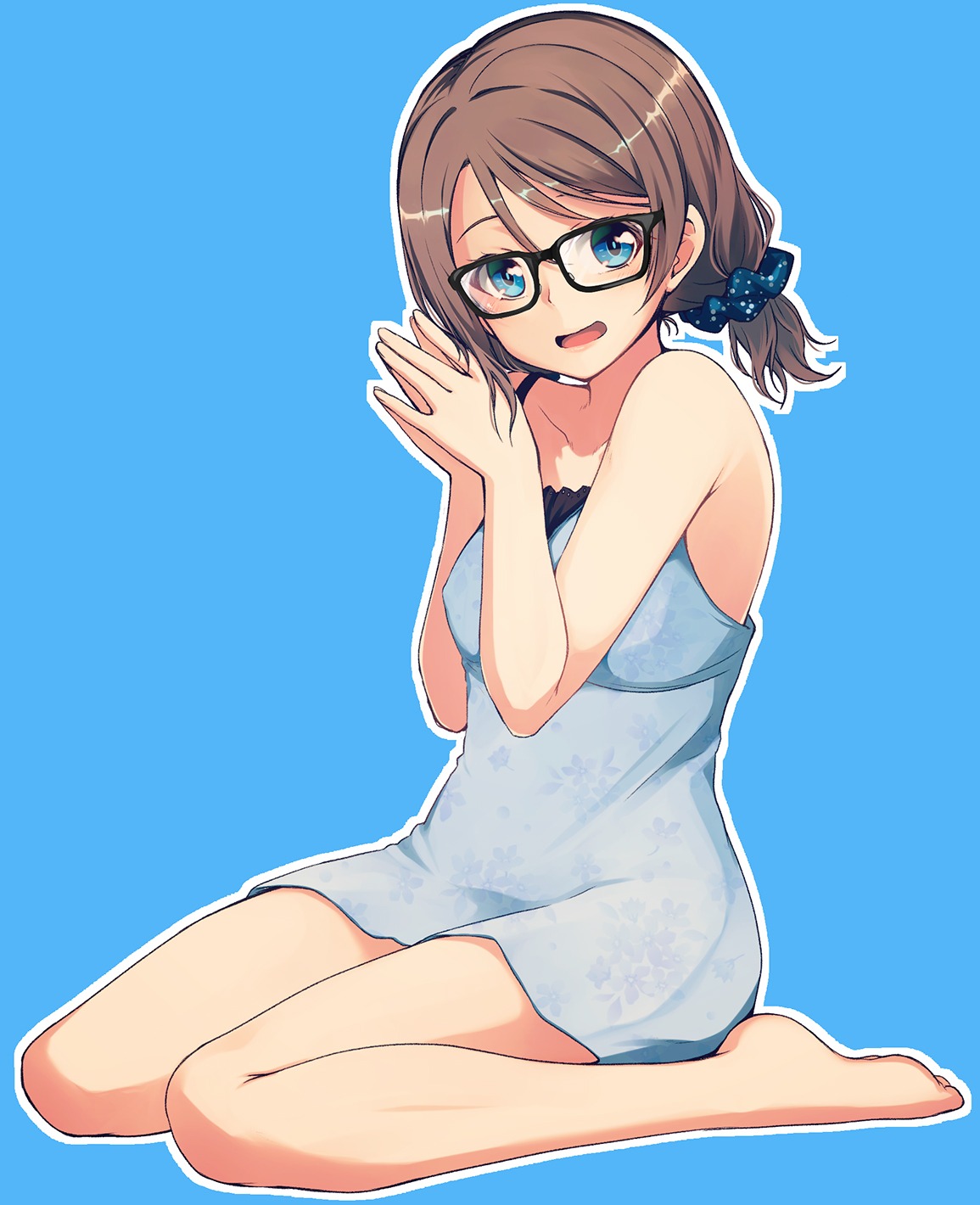 dress, feet, love_live!_(series), love_live!_sunshine!!, megane, nanotsuki, watanabe_you