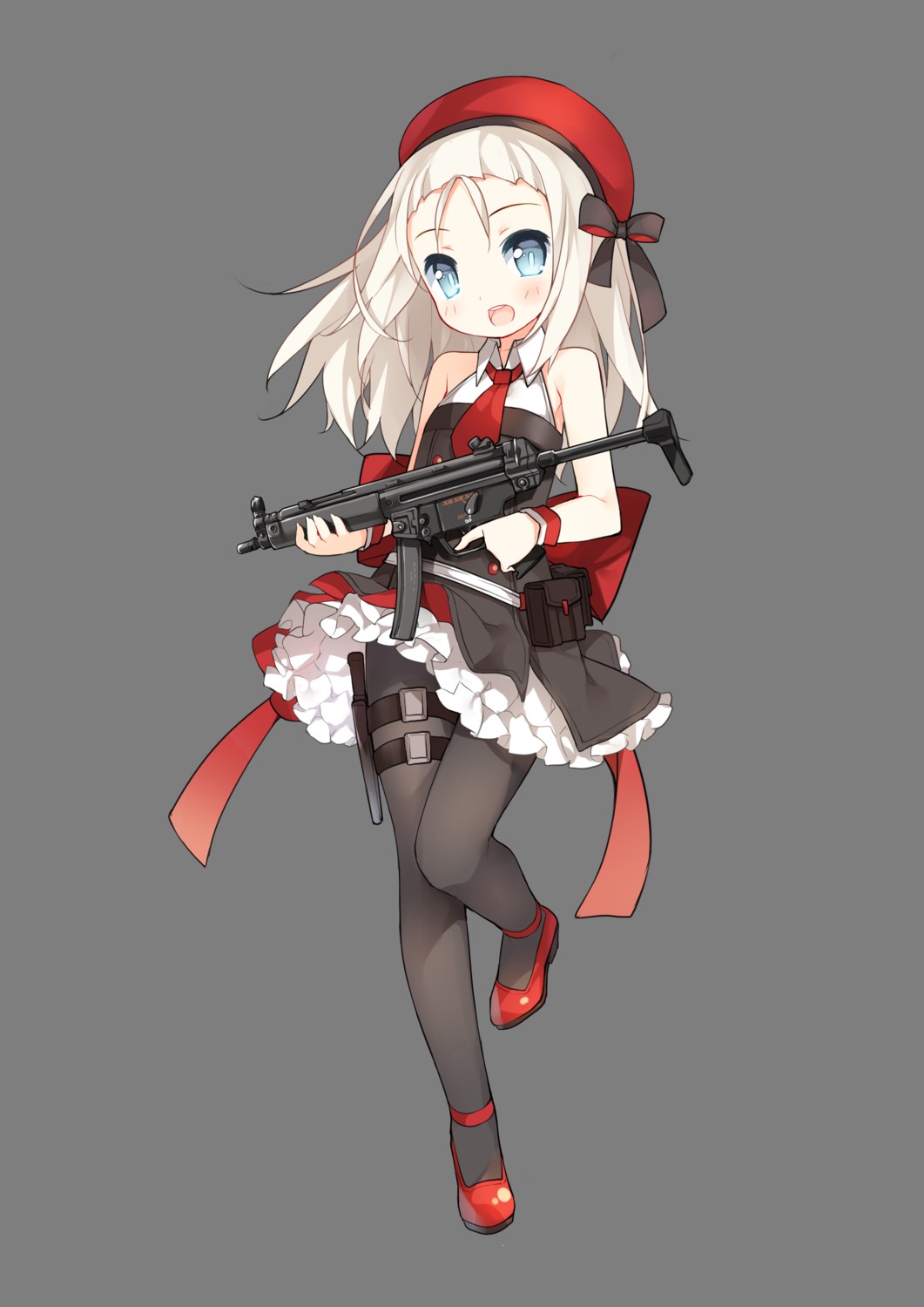dress, girls_frontline, gun, heels, mp5_(girls_frontline), pantyhose, saru, transparent_png