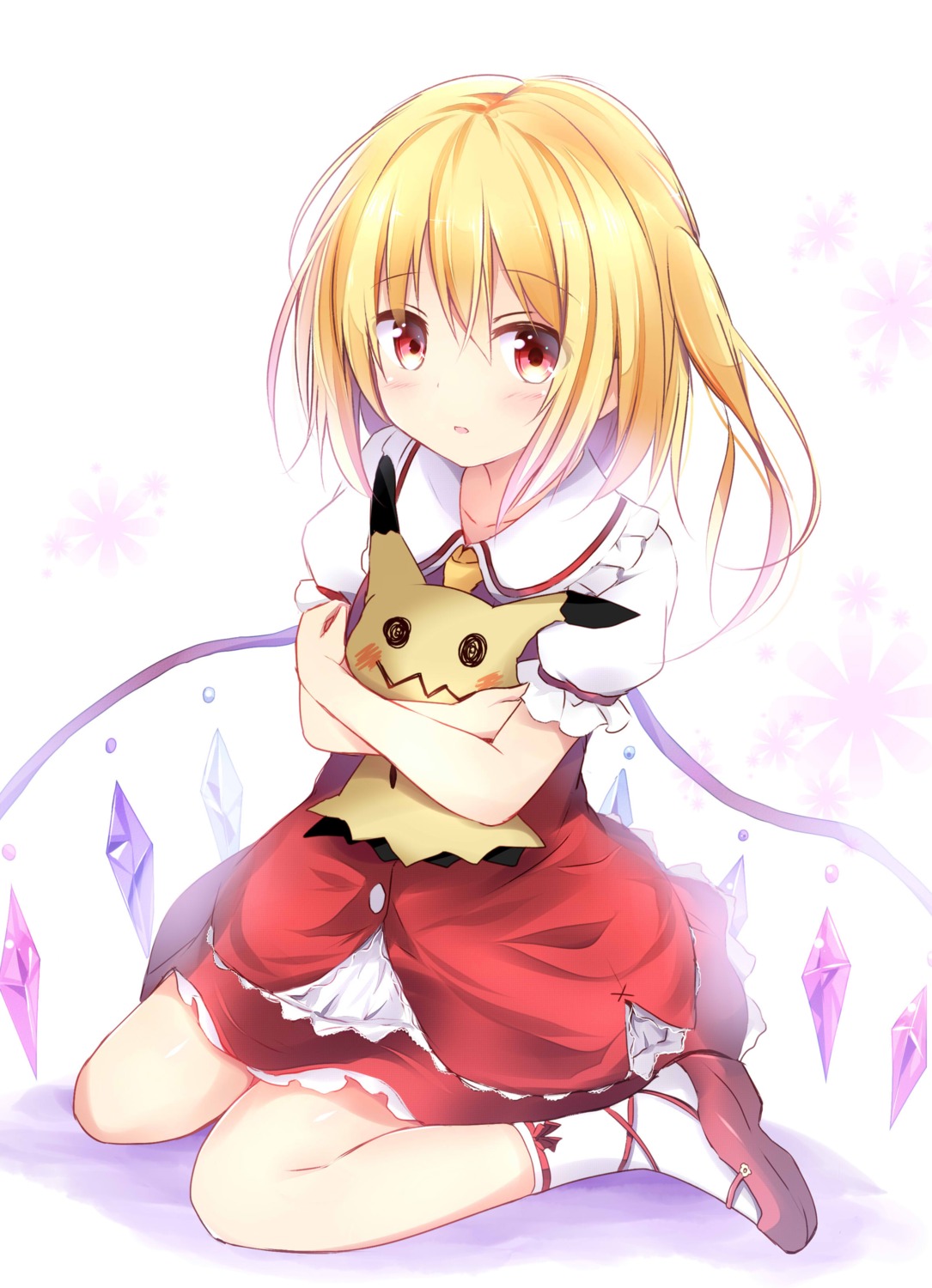 crossover, flandre_scarlet, hyurasan, mimikyu, pokemon, touhou, wings