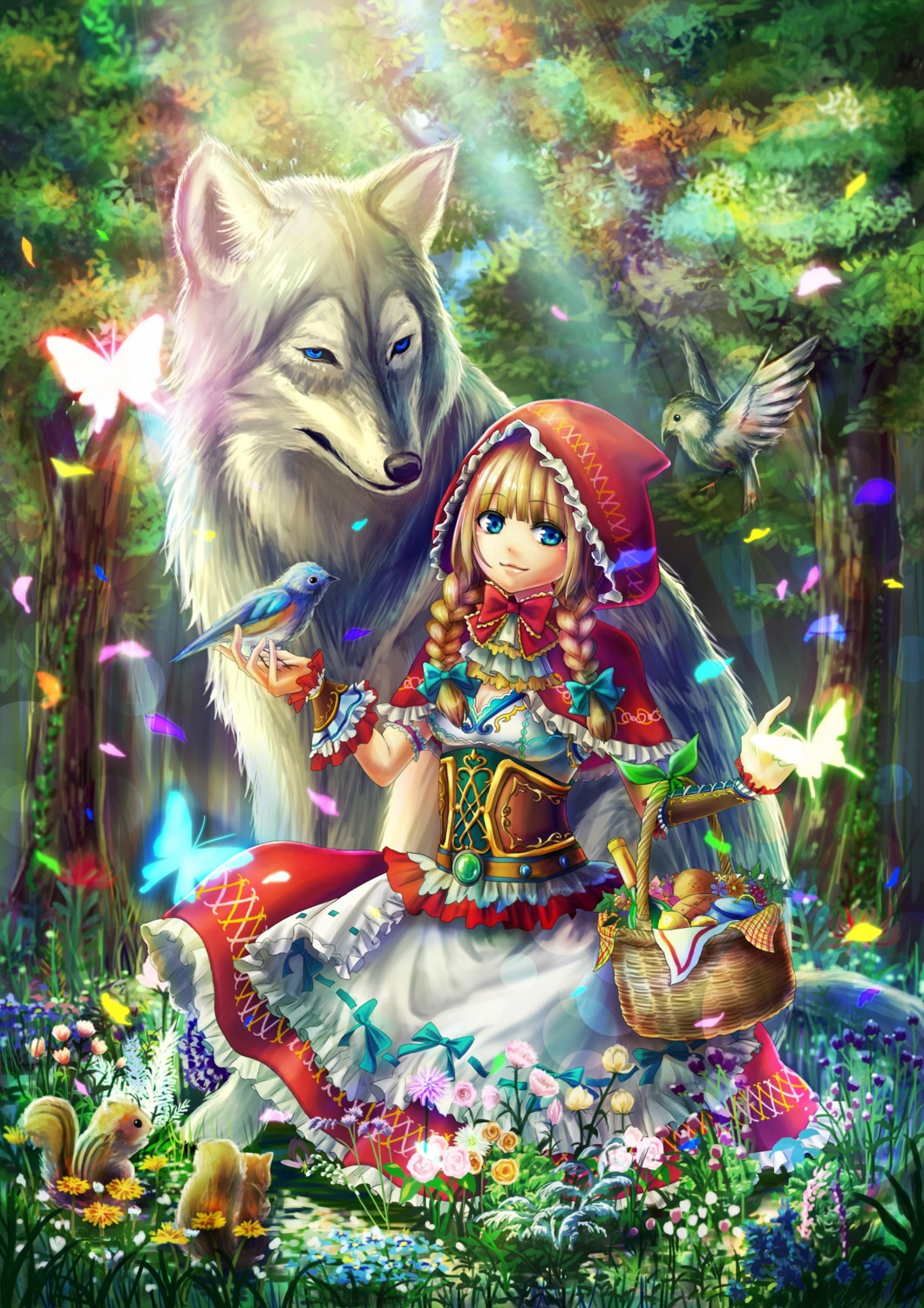 big_bad_wolf, cleavage, kazune_haka, little_red_riding_hood_(character)