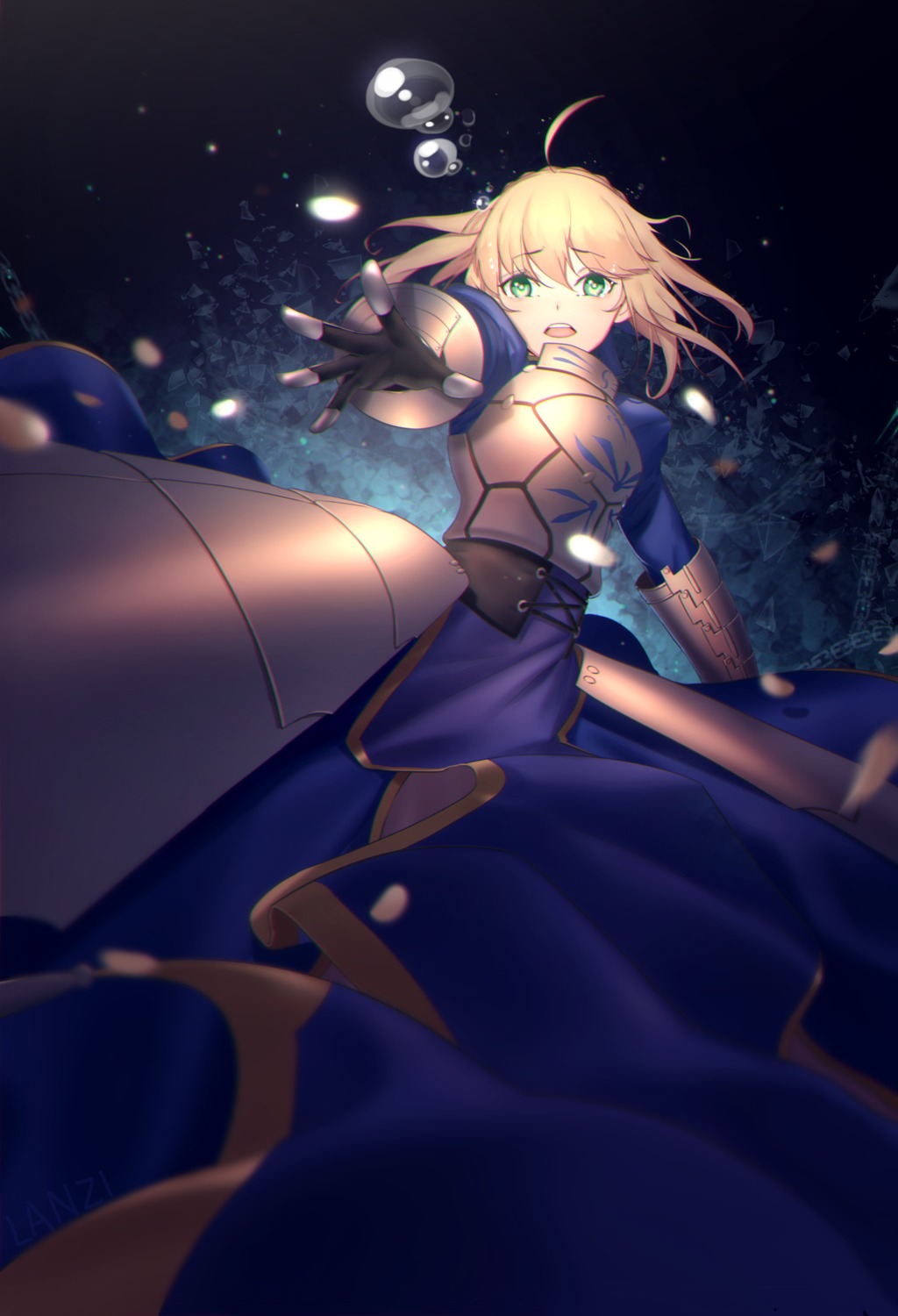 armor, artoria_pendragon_(fate), dress, fate/stay_night, lanzi_(415460661)