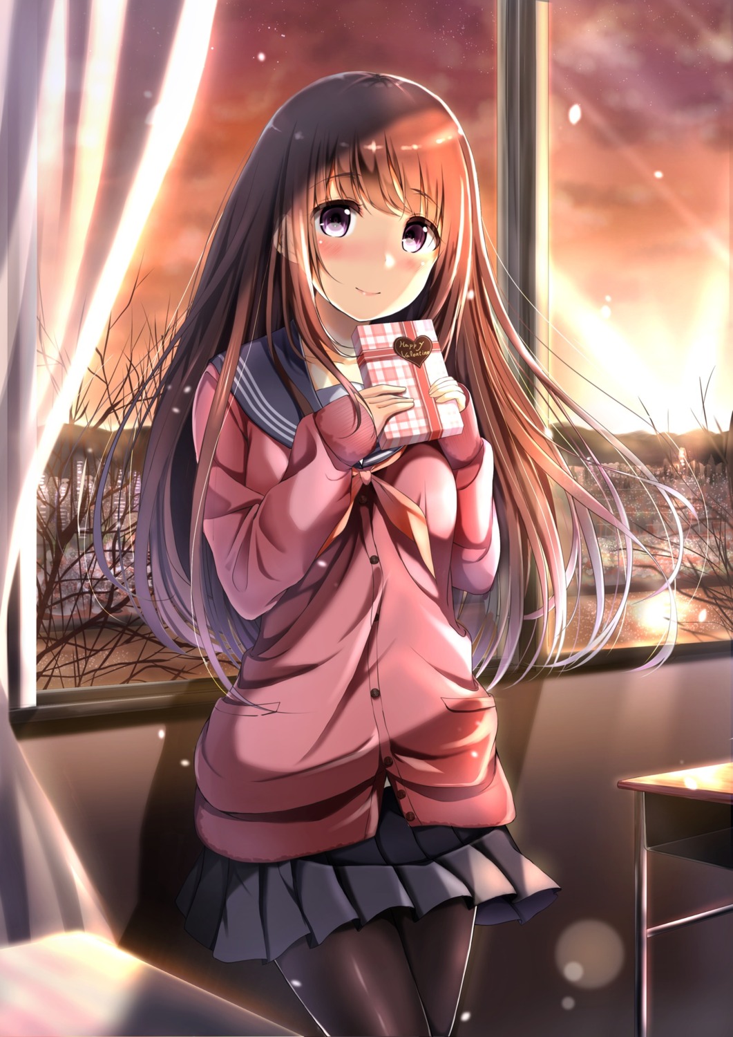 kinakomochi_(egoist), pantyhose, seifuku, valentine