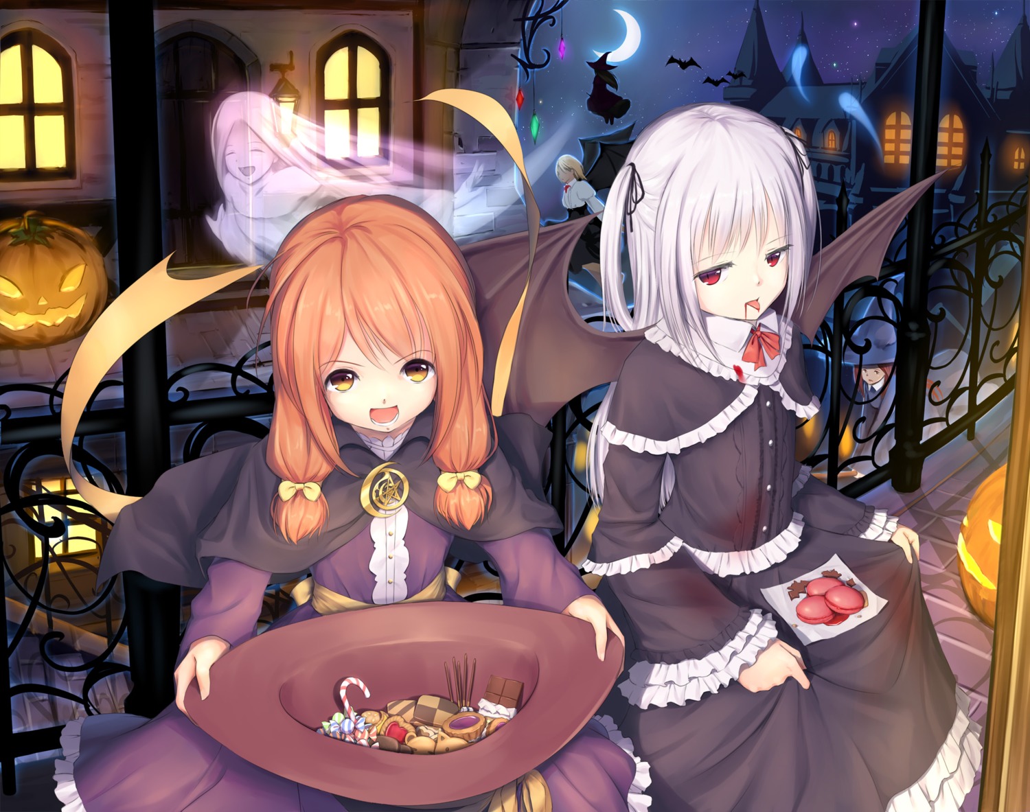 blood, halloween, lely, skirt_lift, wings, witch