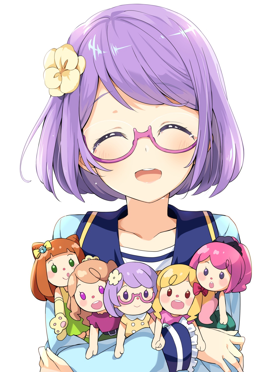 aikatsu!, aikatsu_stars!, chibi, kasumi_mahiru, megane, nanakura_koharu, nijino_yume, sakuraba_rola