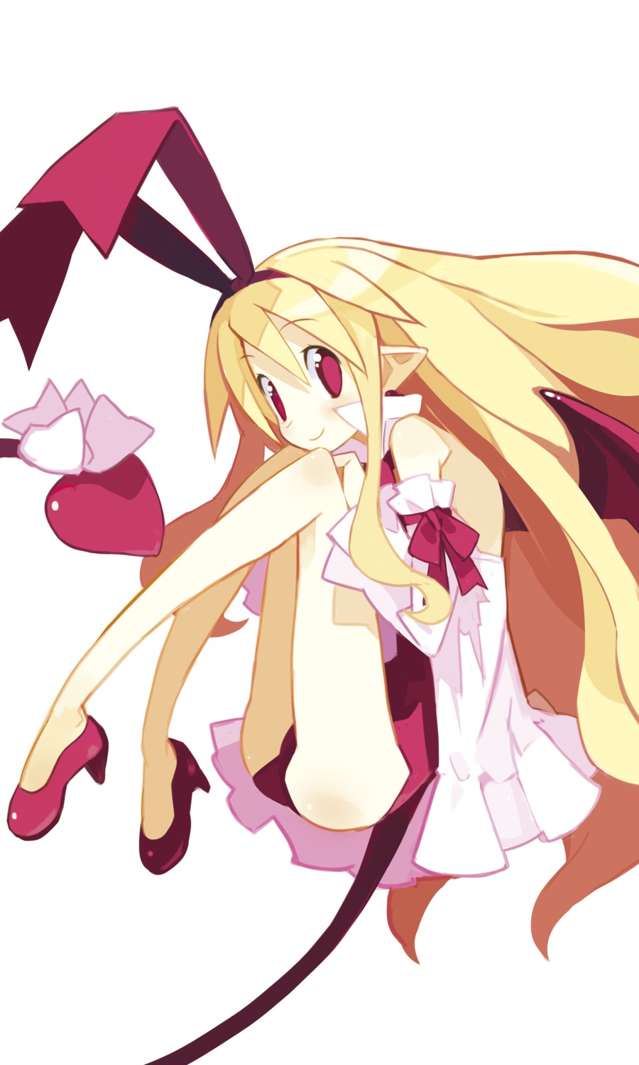disgaea, duplicate, flonne, harada_takehito, heels, leotard, pointy_ears, tail