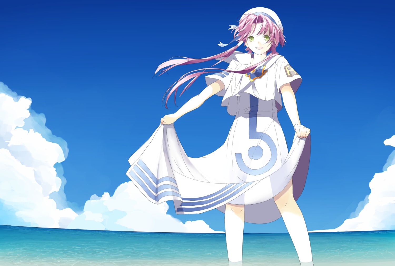 aria, aspara, mizunashi_akari, seifuku, skirt_lift, wet